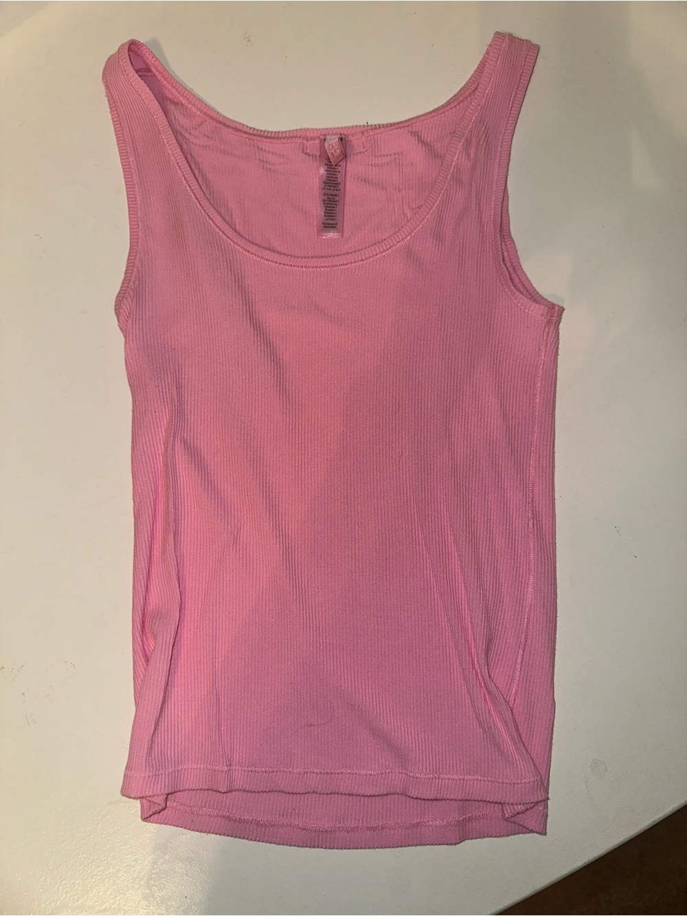 Skims Pink Ribbed Tank Top